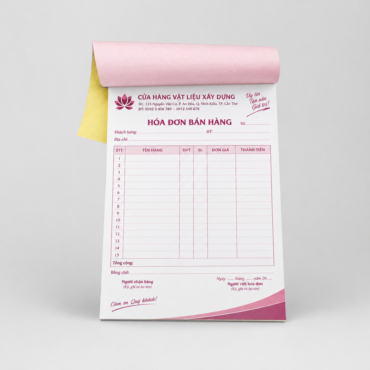 Danh mục H&oacute;a đơn, phiếu thu chi